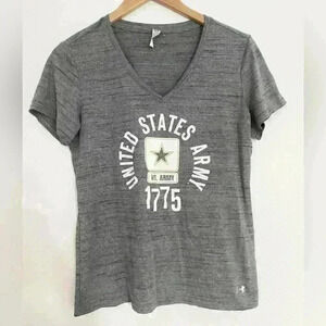 Under Armour United States Army Shirt Size Medium Short Sleeve Gray TShirt